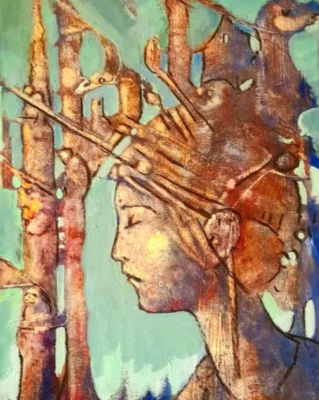 YAYO QUESADA- PROFILE WITH MANGROVES 30X40CM OIL ON CANVAS 2024